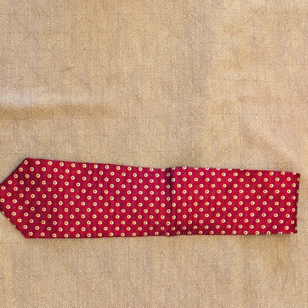 Elegant Red and White Polka Dot Tie Di Moggio